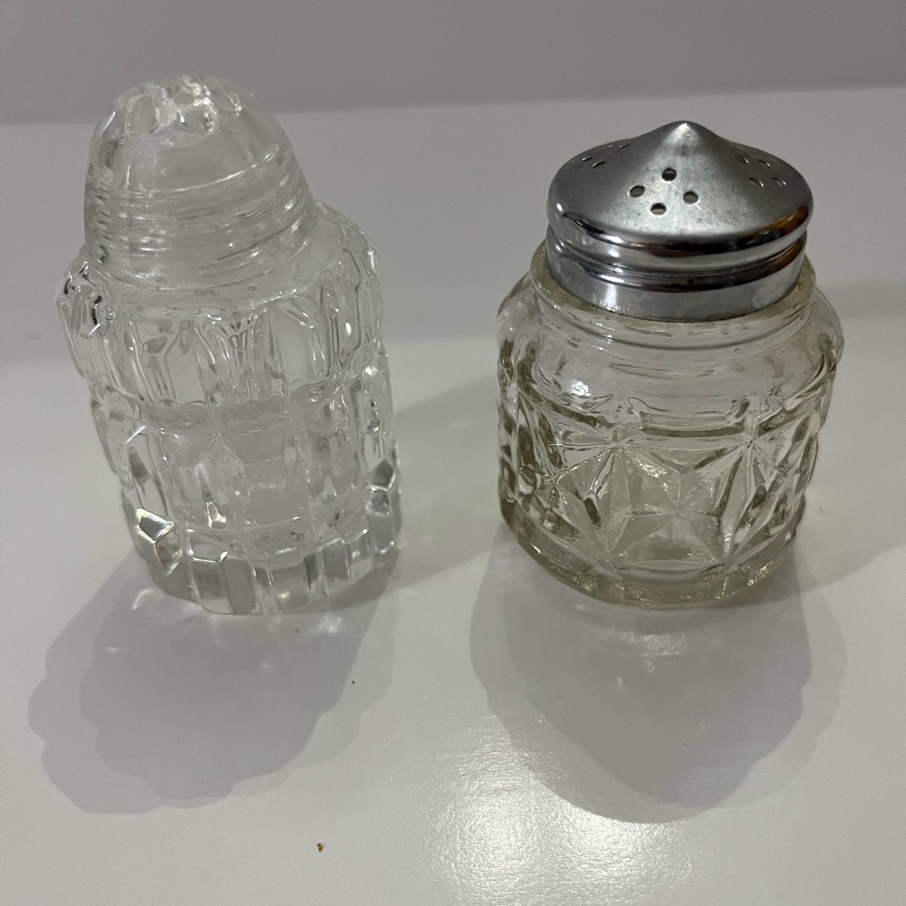 Vintage Glass Salt and Pepper Shakers